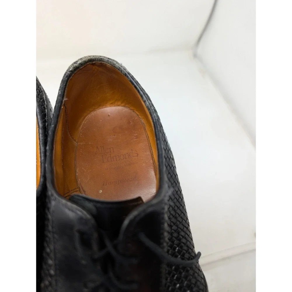 Allen Edmonds Hampstead Mens‎ Woven Wingtip Oxford Dress Shoes Mens 8.5 D Black